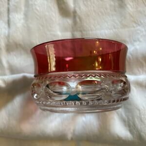 Tiffin/Franciscan Kings Crown Cranberry Thumbprint Dessert Bowl READ